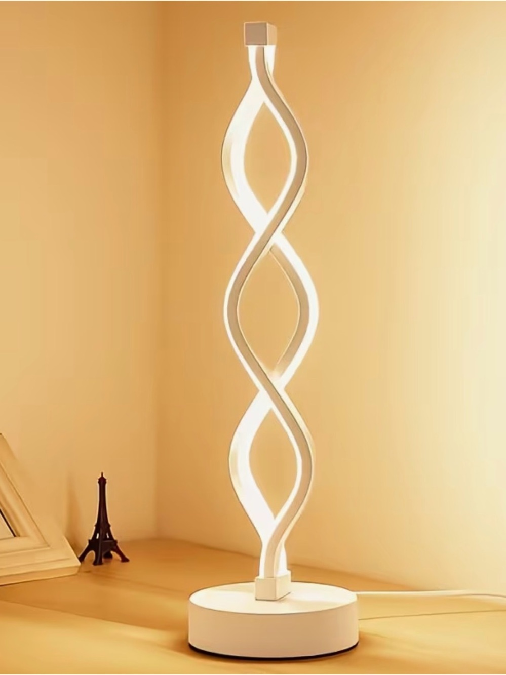Modern White LED Twist Table Lamp